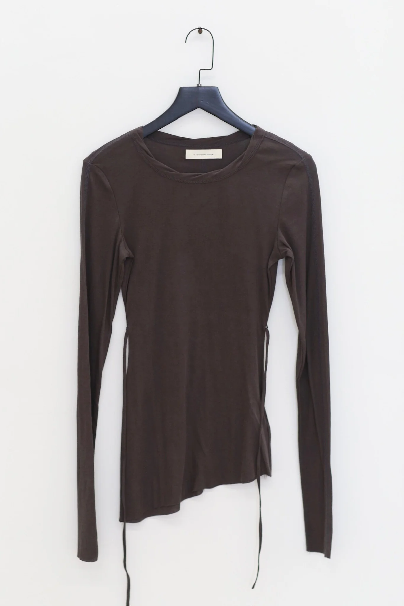 o cloche code 26SS Casual tie-waist long-sleeved shirt OCC-OS26ST003N-WH (NOIR matte black)