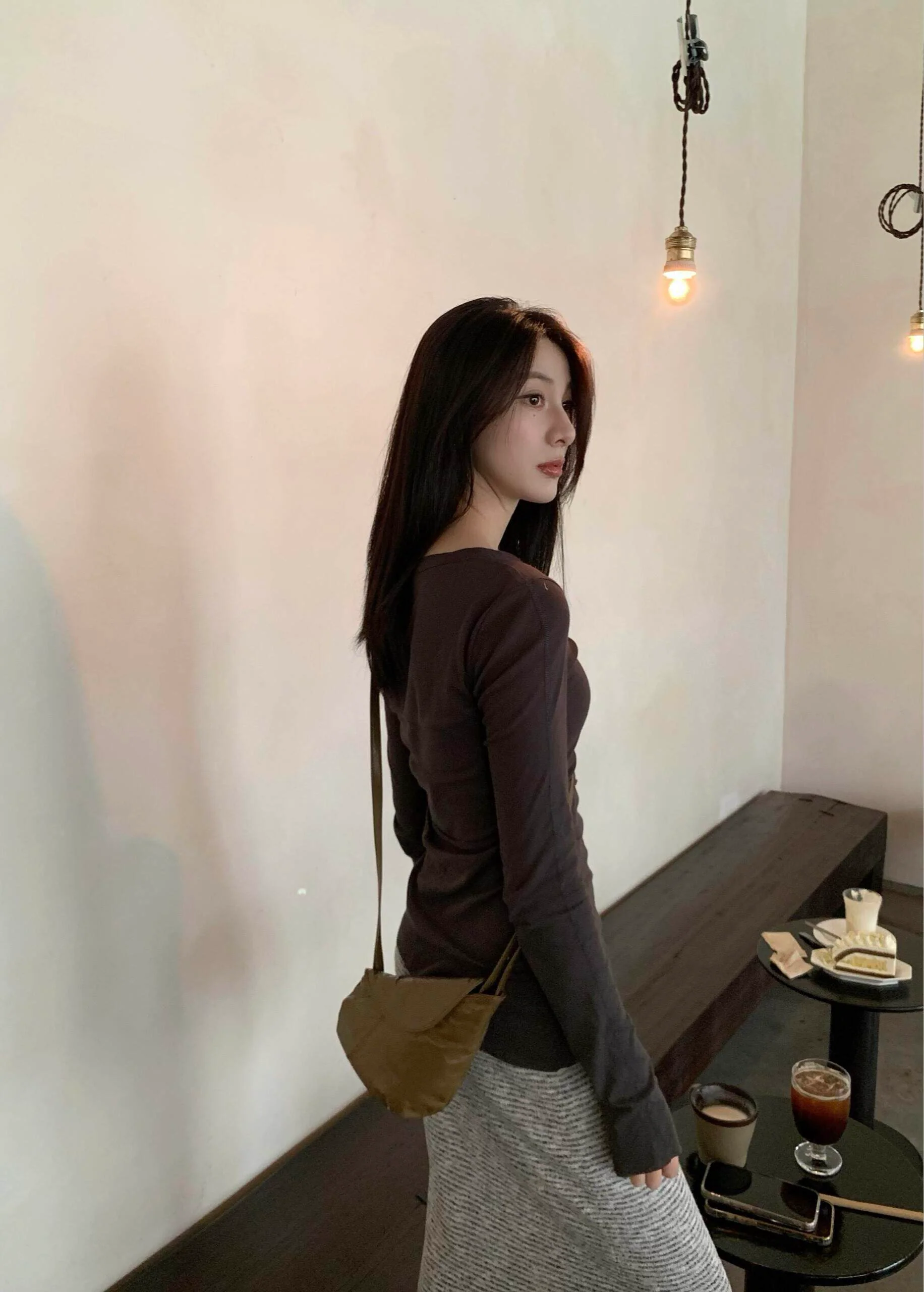 o cloche code 26SS Casual tie-waist long-sleeved shirt OCC-OS26ST003N-WH (NOIR matte black) - Image 10