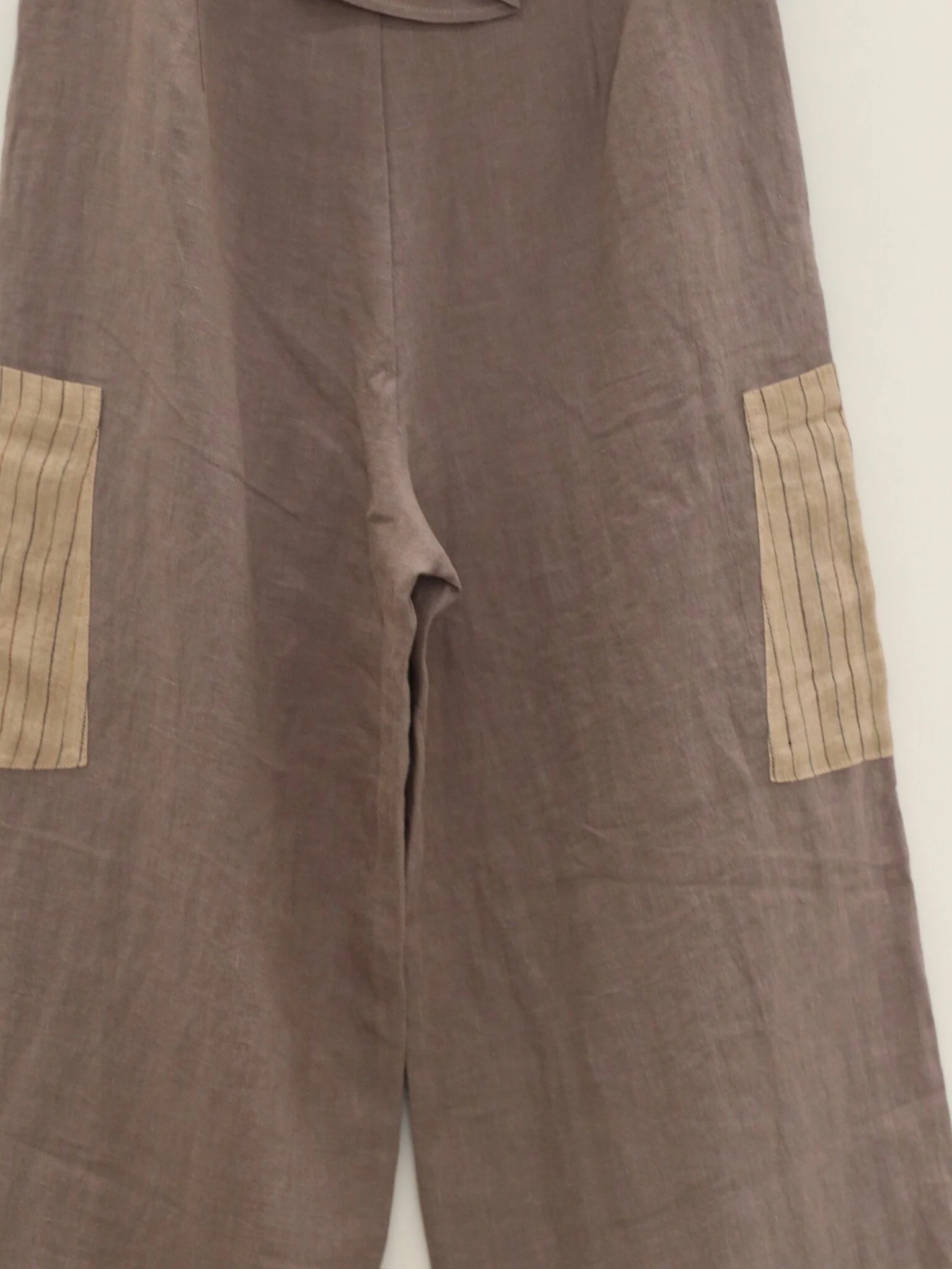 o cloche code 26SS leaf-patterned patchwork trousers OCC-OS26SP018P-LSH pebble gray - Image 3