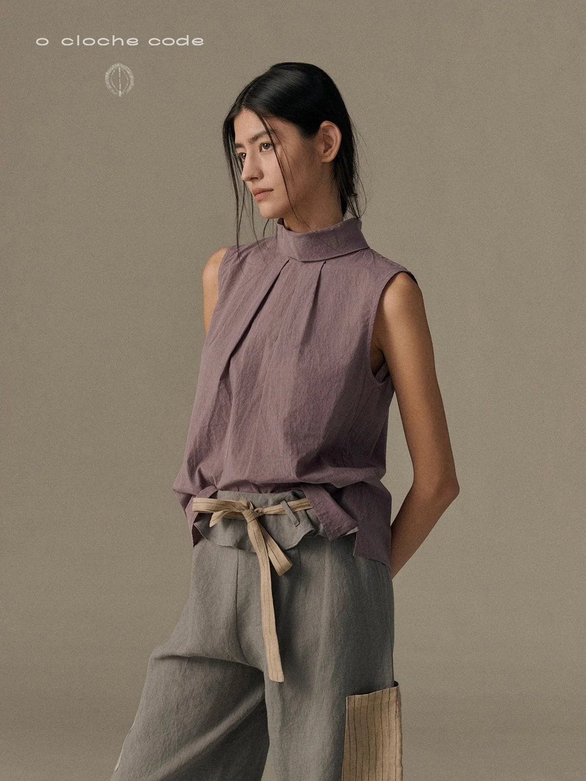 o cloche code 26SS Lightweight sleeveless top/vest OCC-OS26ST008WI-ZTH (WISTERIA) - Image 6