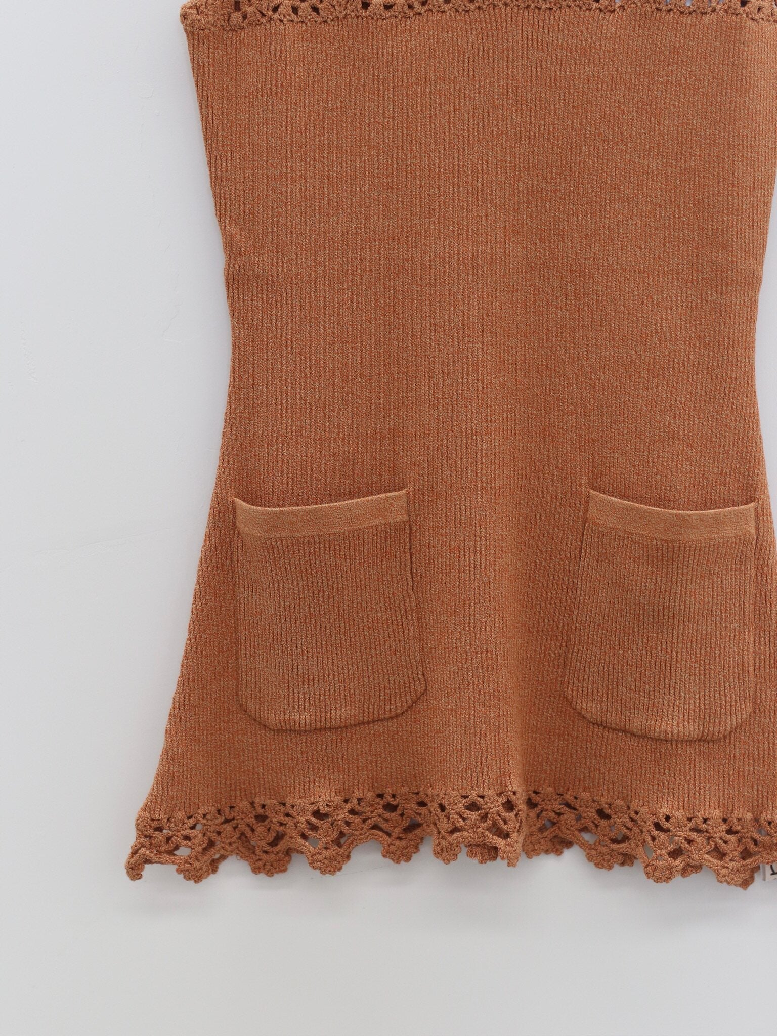 o cloche Code 26SS Slim-Fit Crochet Vest OCC-OH26SV023A-XC Apricot-Orange - Image 4