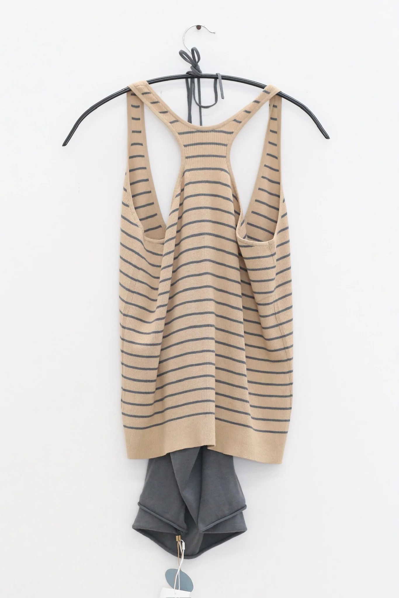 o cloche code 26SS striped vest two-piece set in dark brown/sand pink (iron gray/apricot beige) - Image 2