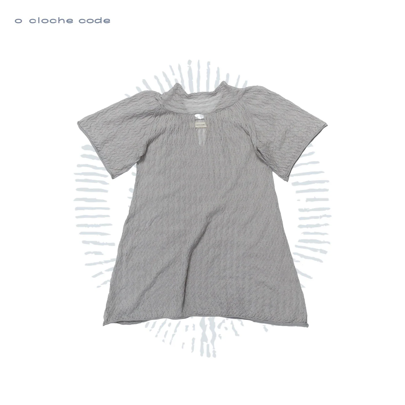 o cloche code 26SS thin knit flutter sleeve top OCC-OH26ST041M-YGH Moonlight Grey - Image 7