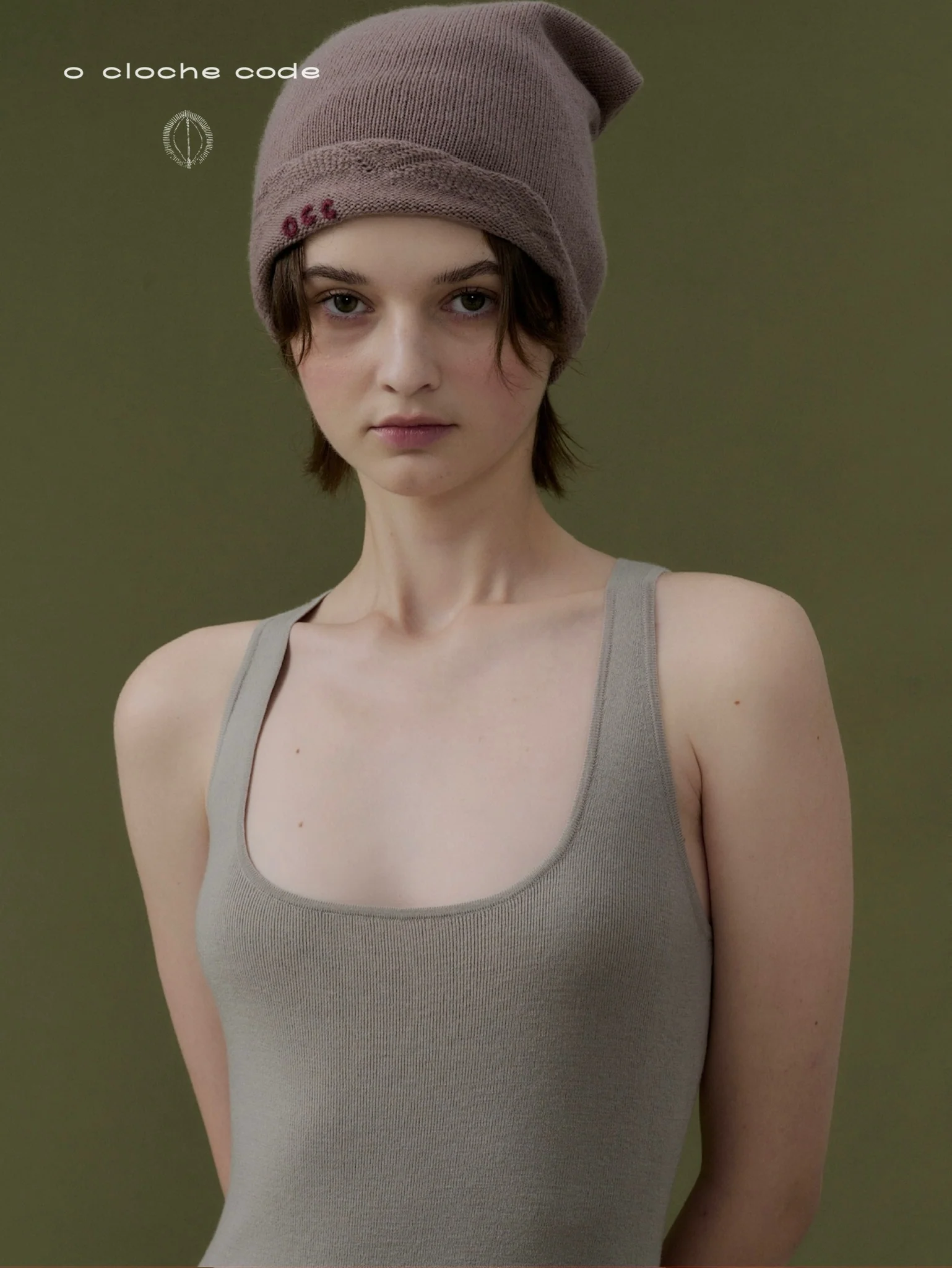 o cloche code cashmere beanie with folded brim OCC-OH01S818-OF, light pink CREPE - Image 6