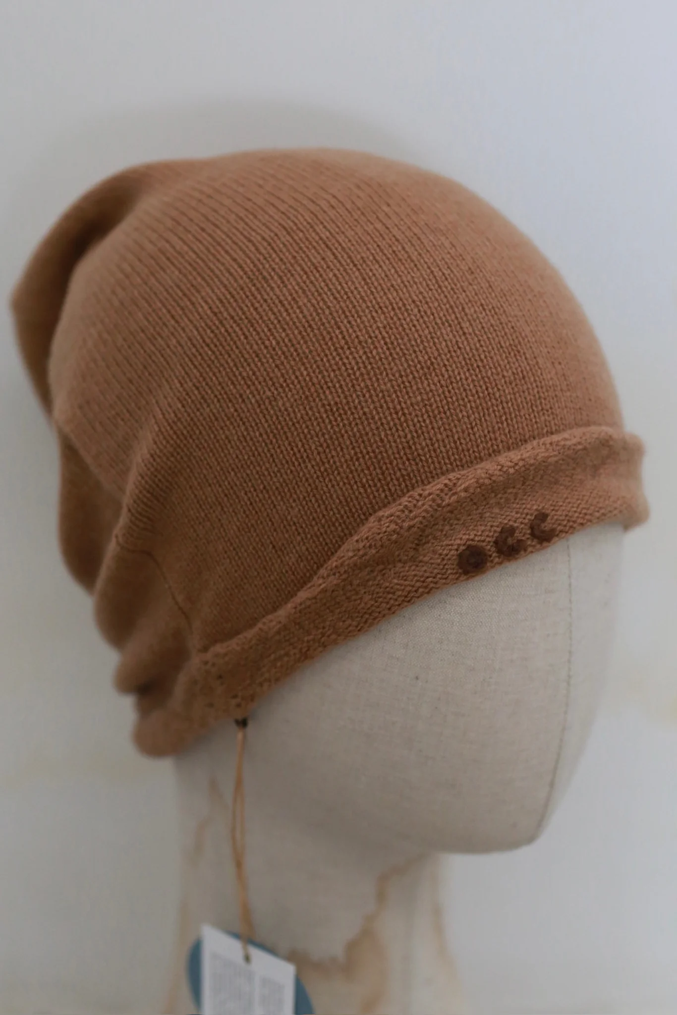 o cloche code cashmere folded brim beanie OCC-OH01S818-QT light camel color LIGHT CAMEL - Image 2