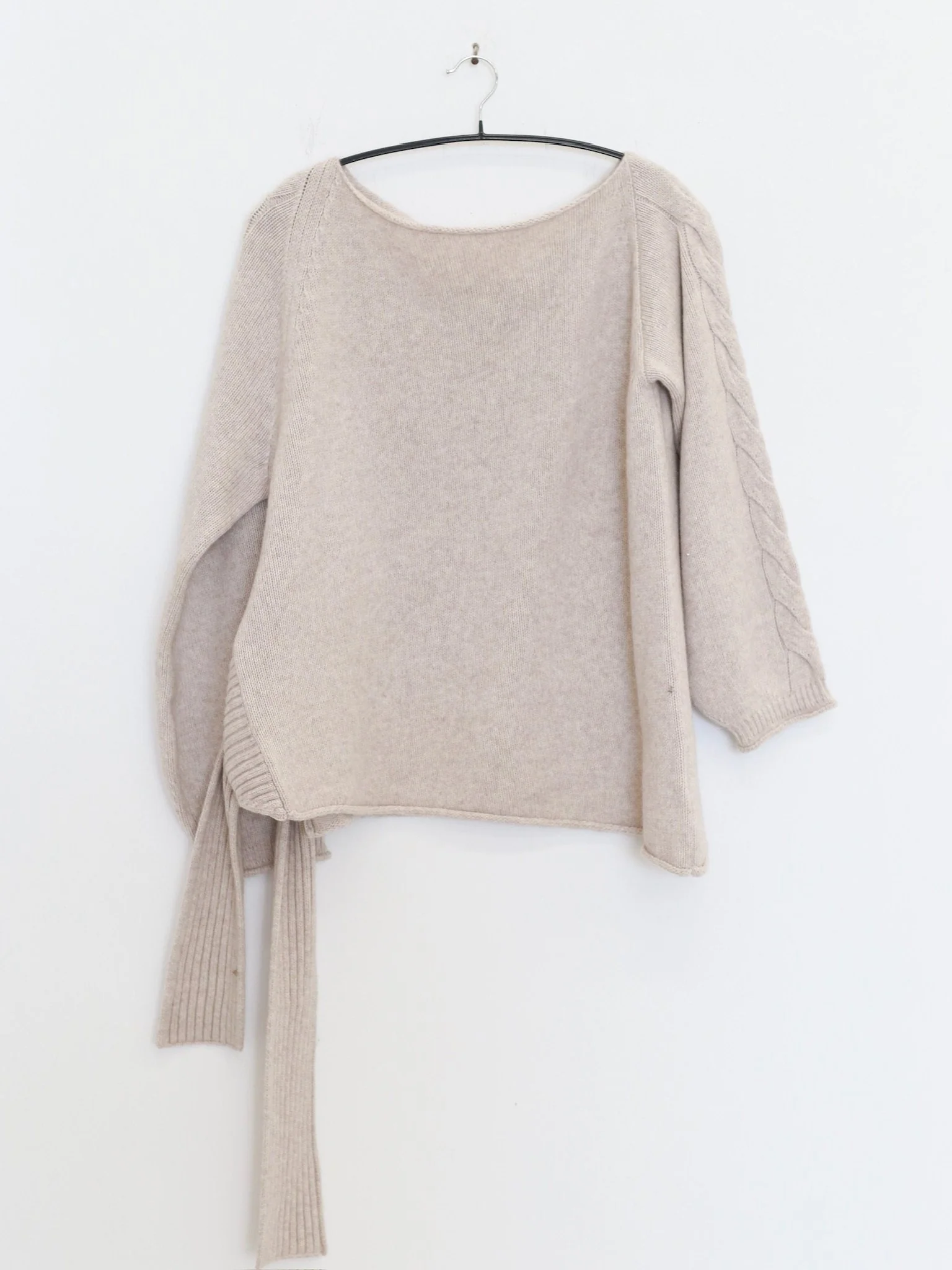 o cloche code cashmere tie-up off-shoulder sweater OCC-OH01T819-LSM (LACE lace beige) - Image 10