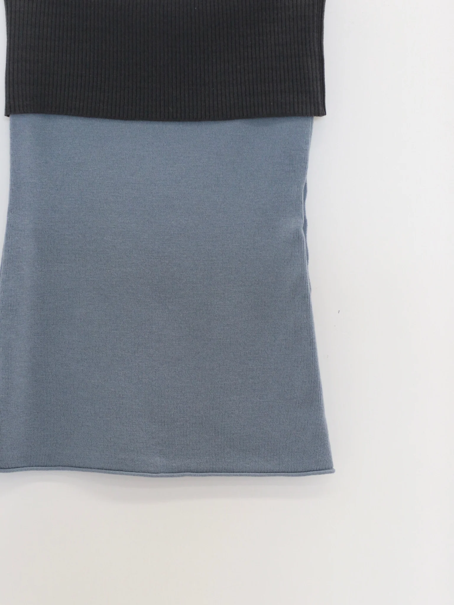 o cloche code color-blocked turn-up strapless top OCC-OH01B846-HLWMH gray-blue + ebony black P-I - Image 5