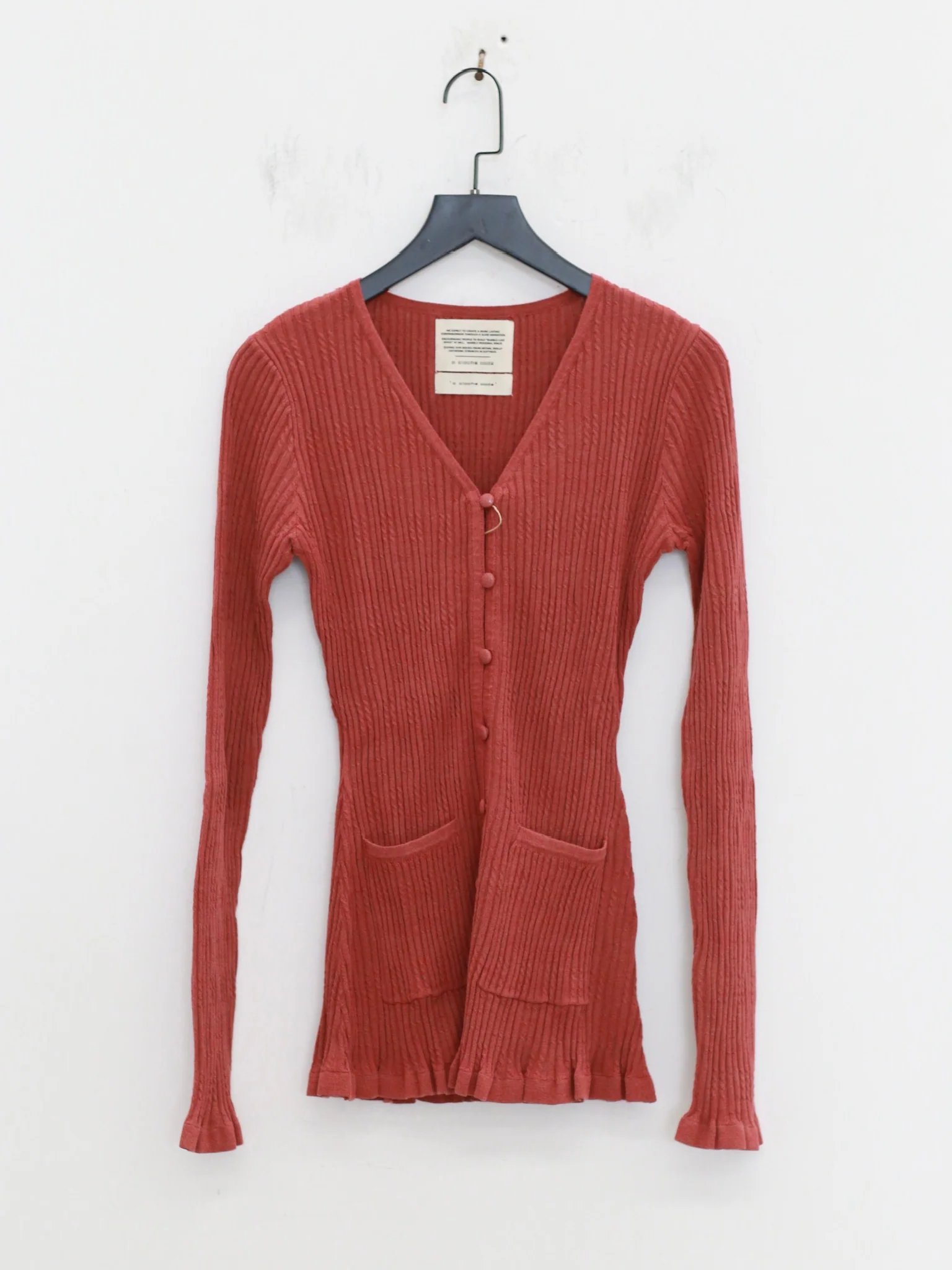 o cloche code cotton-feel paper-thin cardigan/flared pants OCC-OH01K809-ZH brick red cardigan HAPRISSA - Image 7