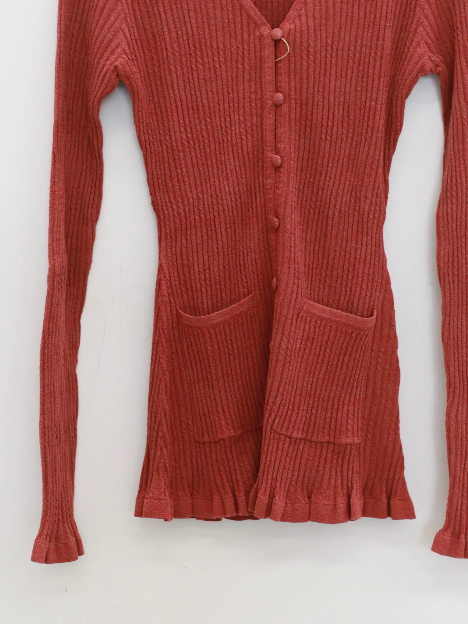 o cloche code cotton-feel paper-thin cardigan/flared pants OCC-OH01K809-ZH brick red cardigan HAPRISSA - Image 9