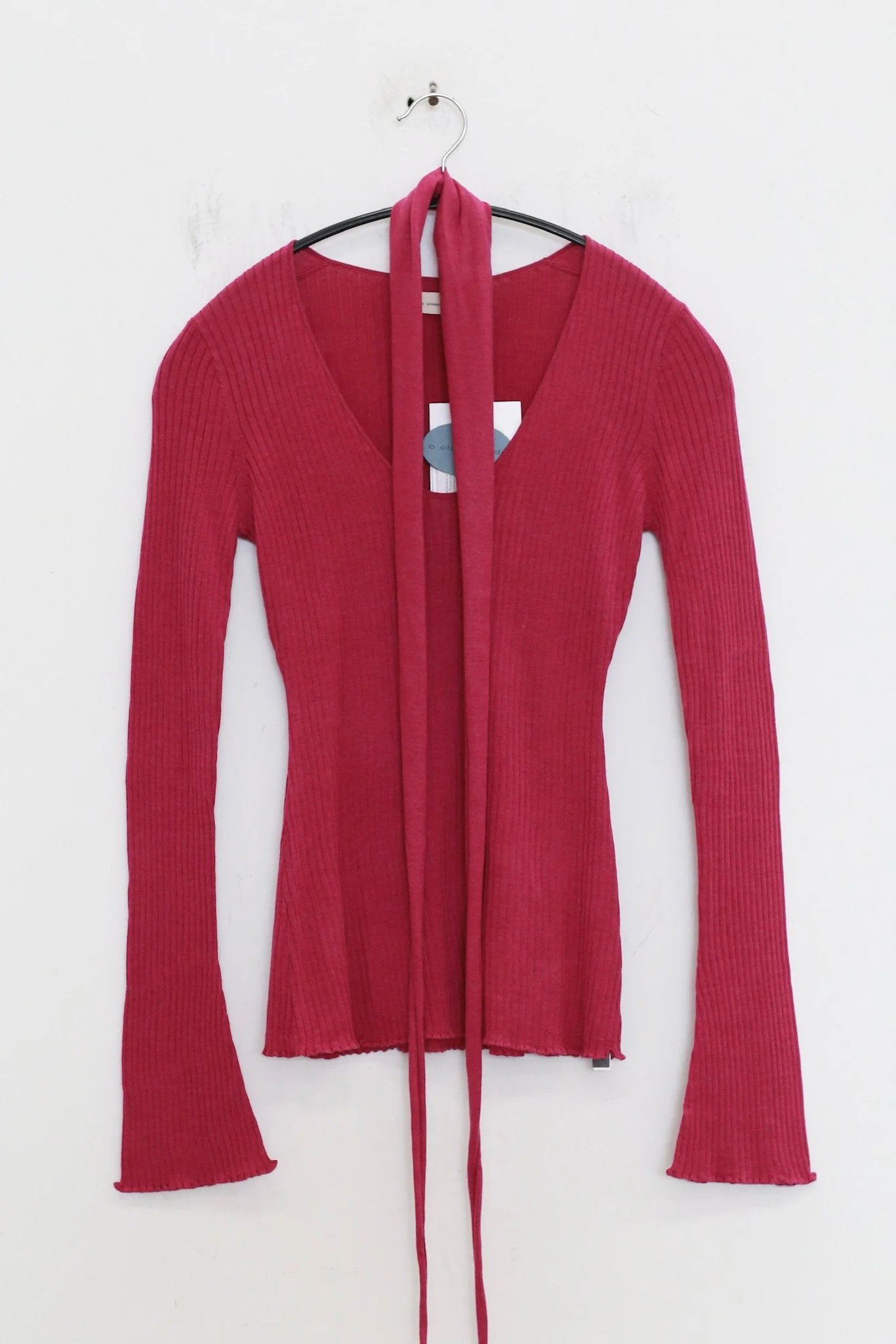 o cloche code (mulberry silk flared long sleeves with long straps) OCC-OH01T832F-FUCHSIA purplish red