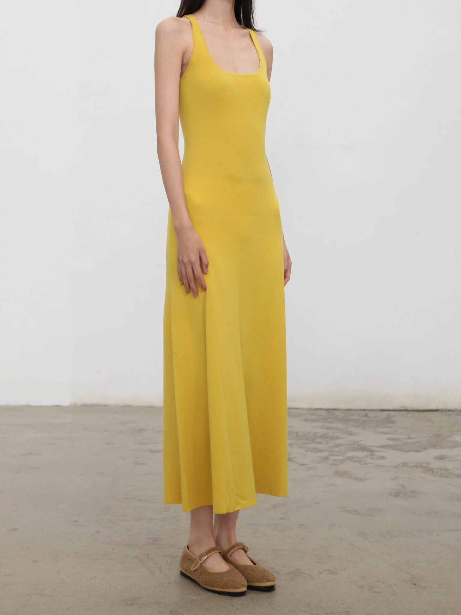 o cloche code wool knit maxi dress OCC-OH01Q816-HPH amber yellow CORONA - Image 4
