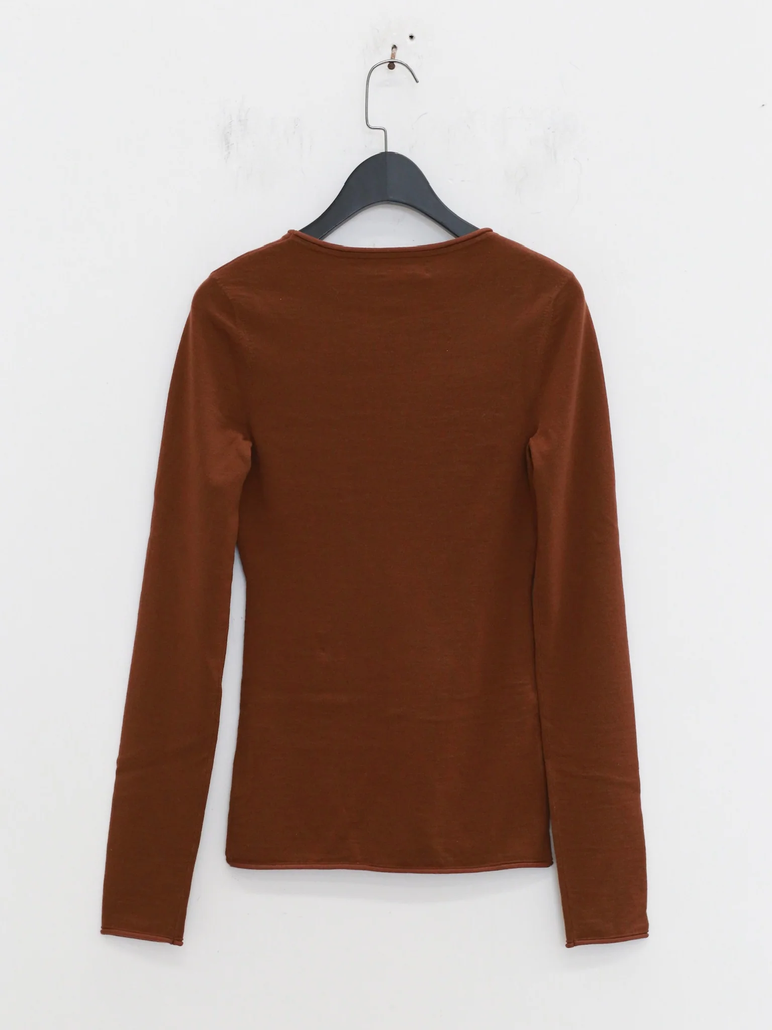 o cloche code wool knit rolled hem long sleeve OCC-OH01T826-SXM dark oak color DUN - Image 6