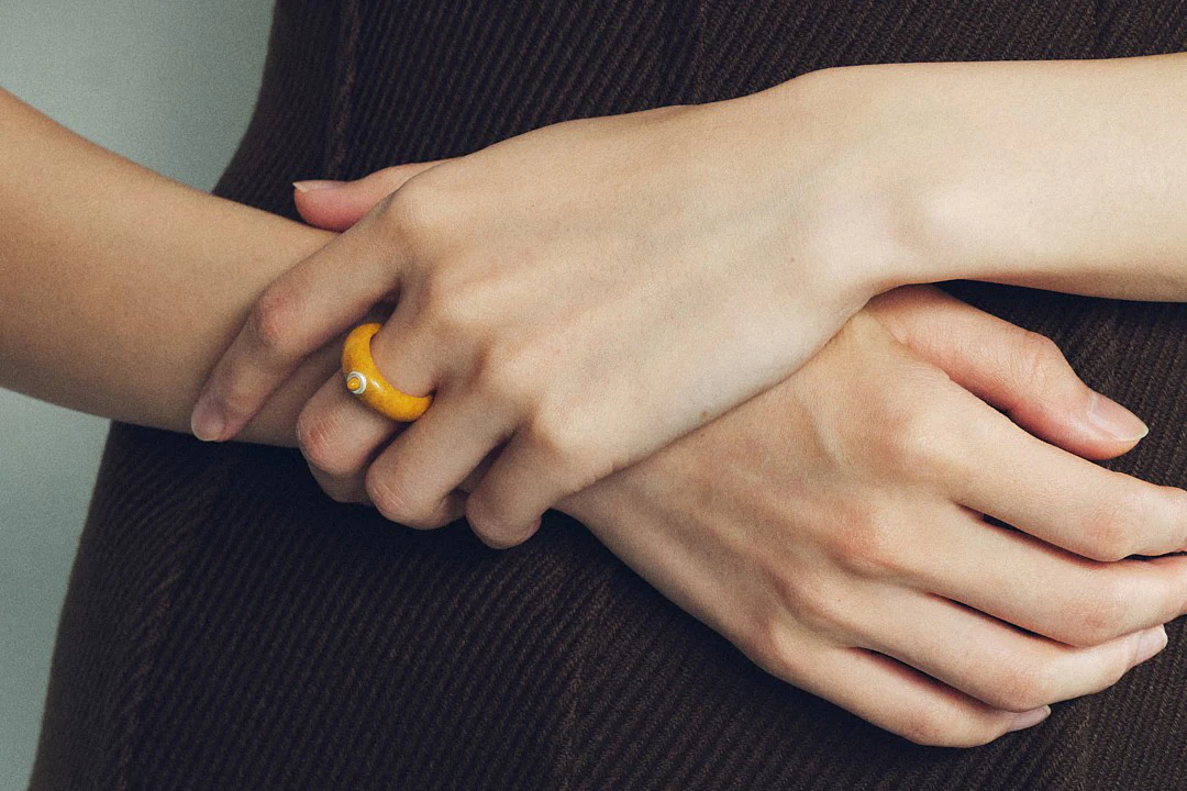 OLIO E ACETO 24 Autumn and Winter Yellow Aventurine/Agate/Smoky Quartz Fruit Thin Ring OLIO-OA11F14-HUANGYIN Yellow/Silver - Image 7