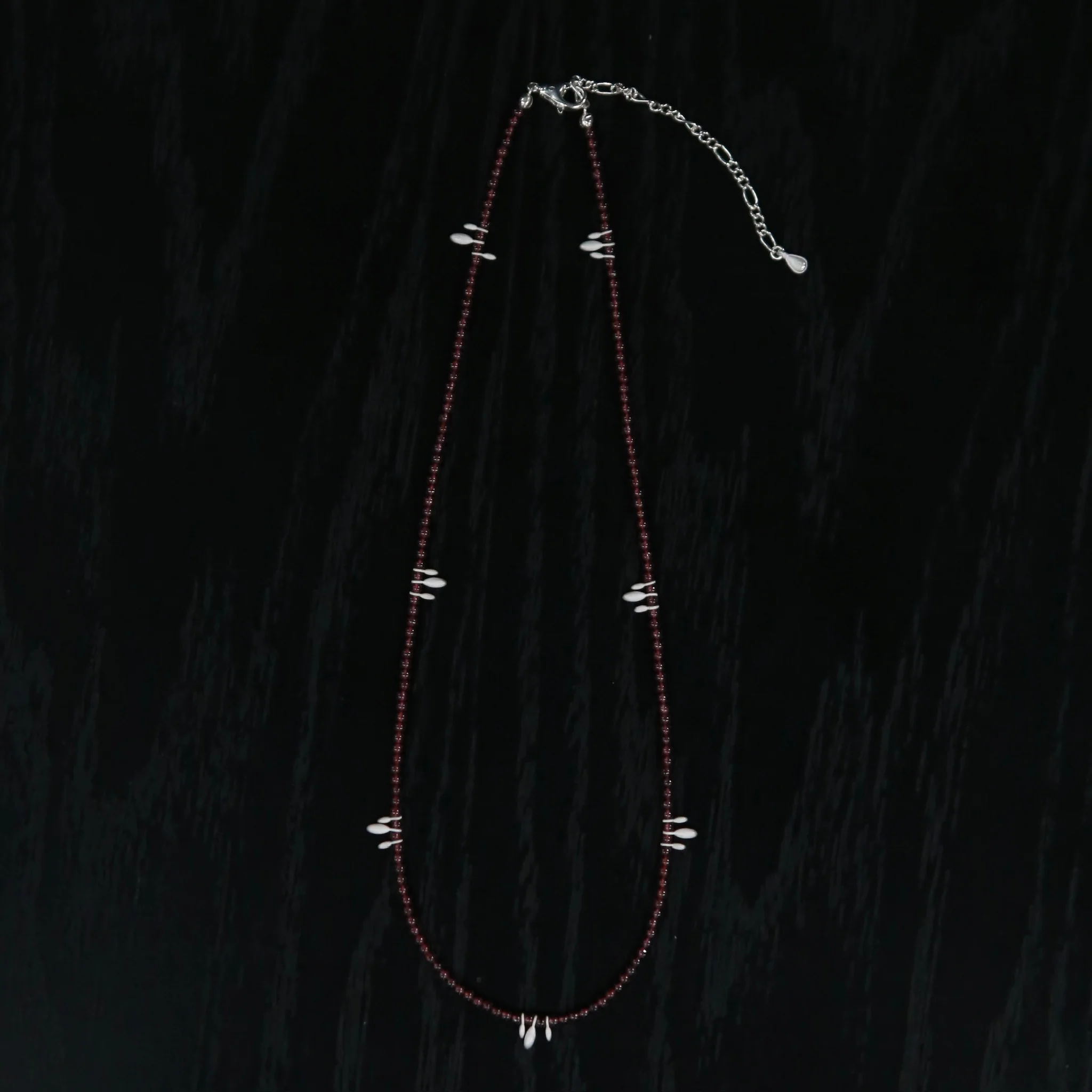 OLIO E ACETO 25 Spring/Summer Black Onyx/Garnet Drop Beaded Necklace OLIO-OA12N32-ZH Garnet OLIO-OA12N31 - Image 5
