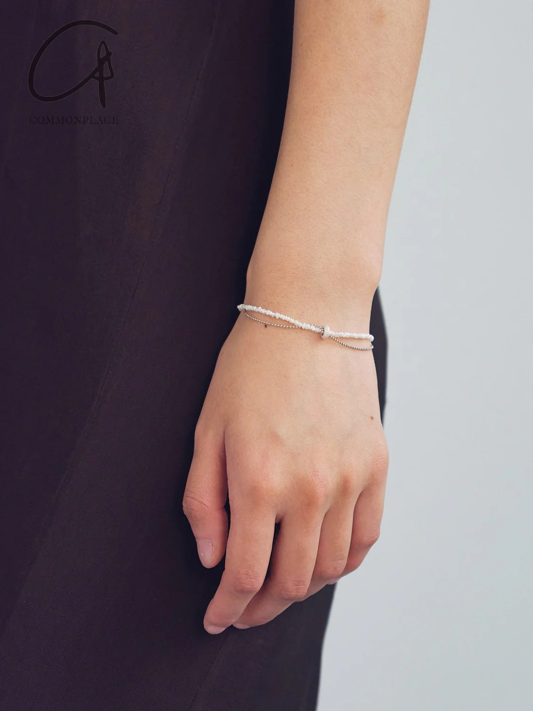 OLIO E ACETO 25 Spring/Summer Silver Pearl Double Bracelet OLIO-OA12A12-YZZB Silver/Pearl White - Image 5