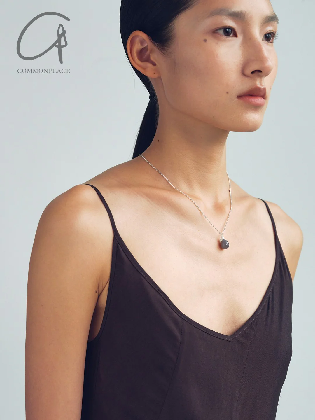 OLIO E ACETO 25 Spring/Summer Sterling Silver Agate Ball Pendant Necklace OLIO-OA12N02-HUIYIN Grey/Silver OLIO-OA12N01 - Image 6
