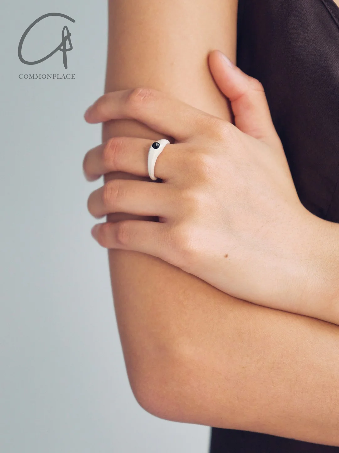 OLIO E ACETO 25 Spring/Summer Sterling Silver Agate Pointed Ring OLIO-OA12F05-YH Black - Image 5