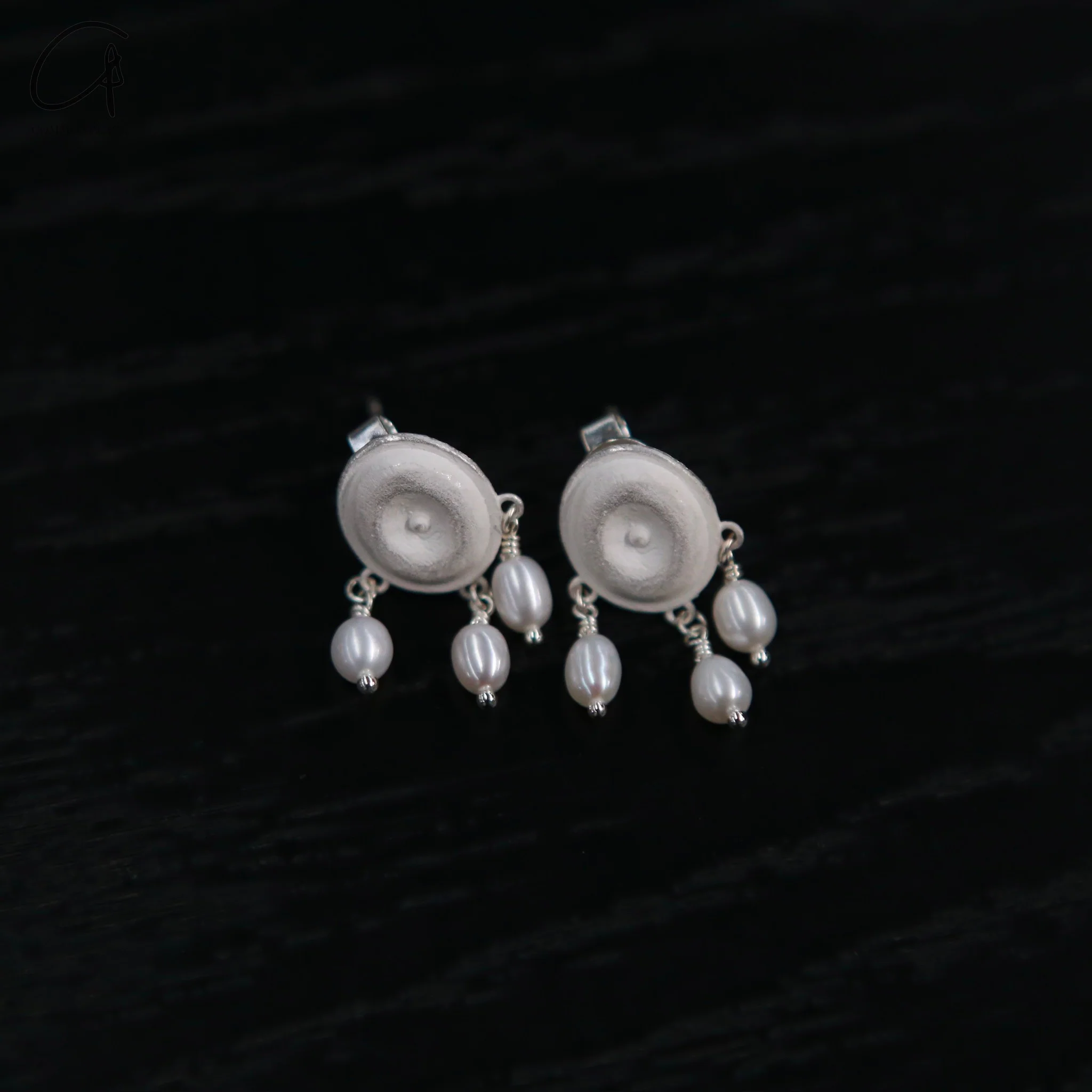OLIO E ACETO 25 Spring/Summer Sterling Silver Full Moon Pendant Earrings OLIO-OA12E05-YIN Silver - Image 3