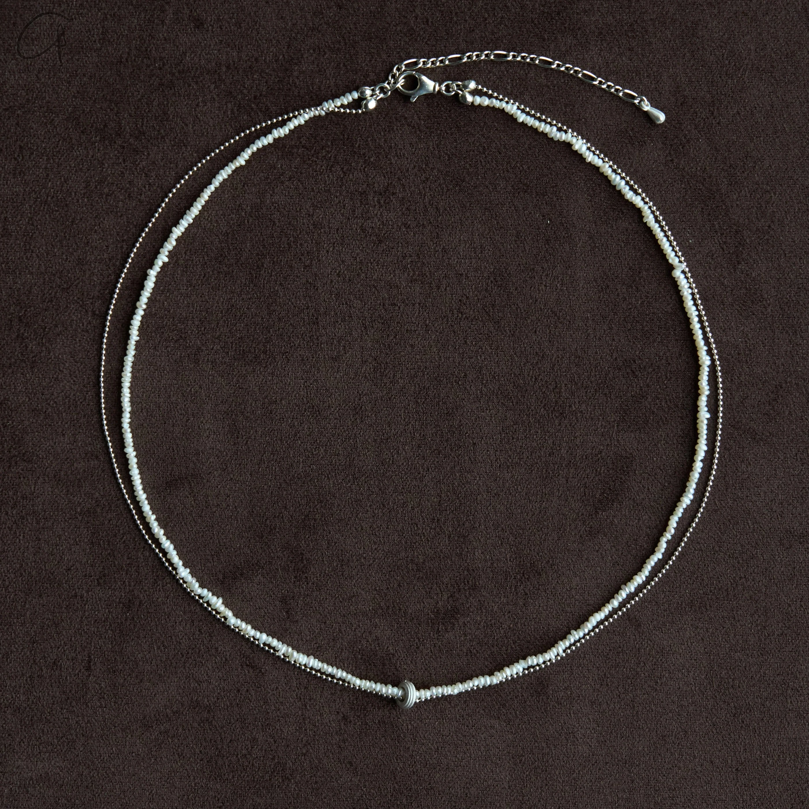 OLIO E ACETO 25 Spring/Summer Sterling Silver Pearl Double Necklace OLIO-OA12N28-YZZB Silver