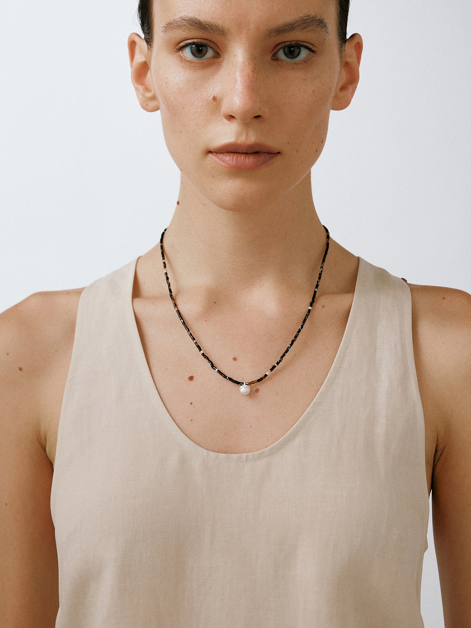 OLIO E ACETO Black Flower Agate Sterling Silver Flower Basket Necklace OLIO-OA13N36-ZY Brown/Silver - Image 8