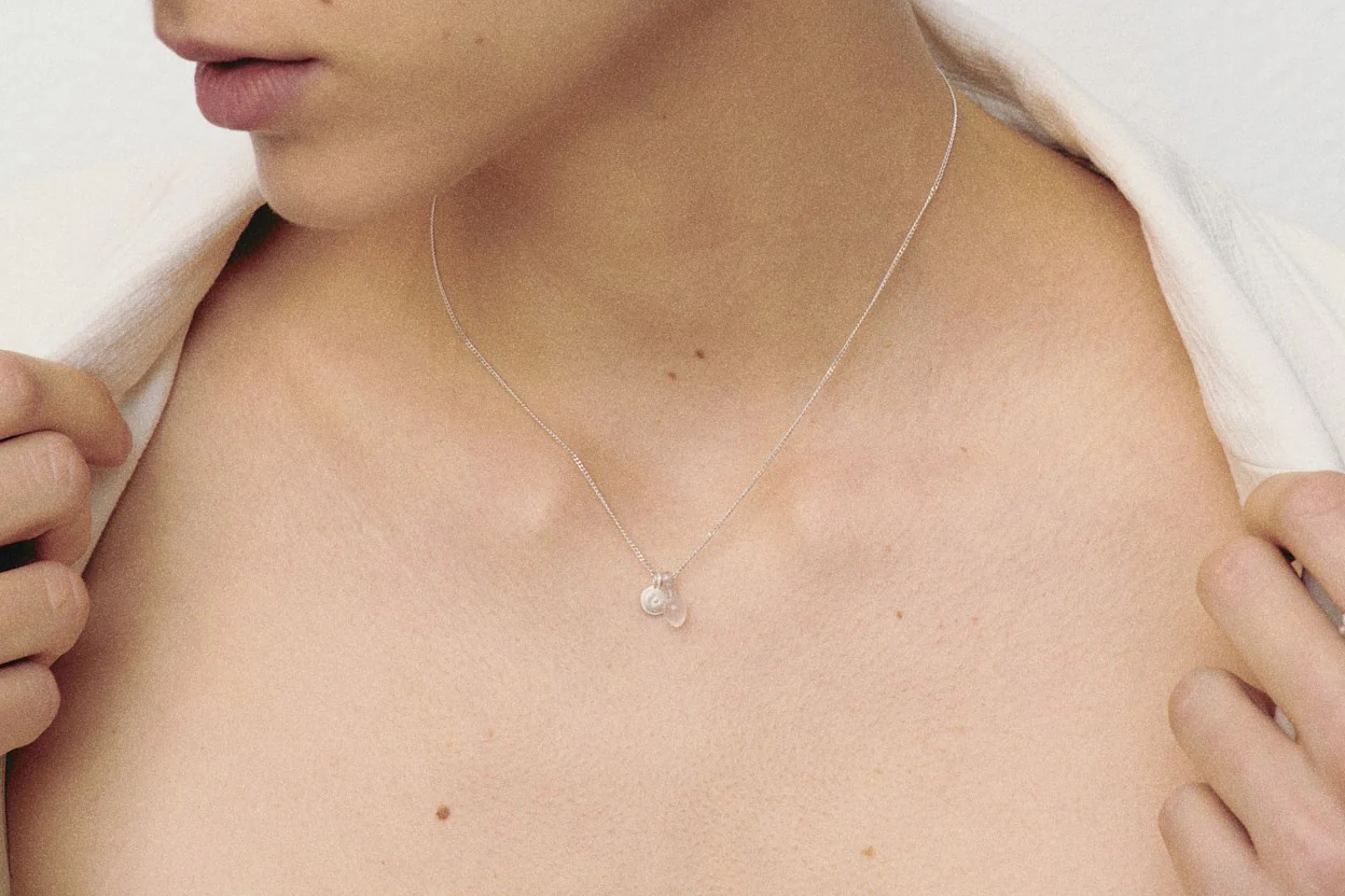OLIO E ACETO Pure Silver White Agate Pendant necklace OA02N12 - Image 3