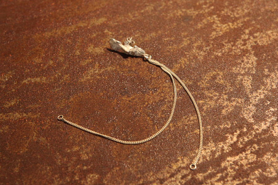 Olio e Aceto silver face long chain earrings oa04e04