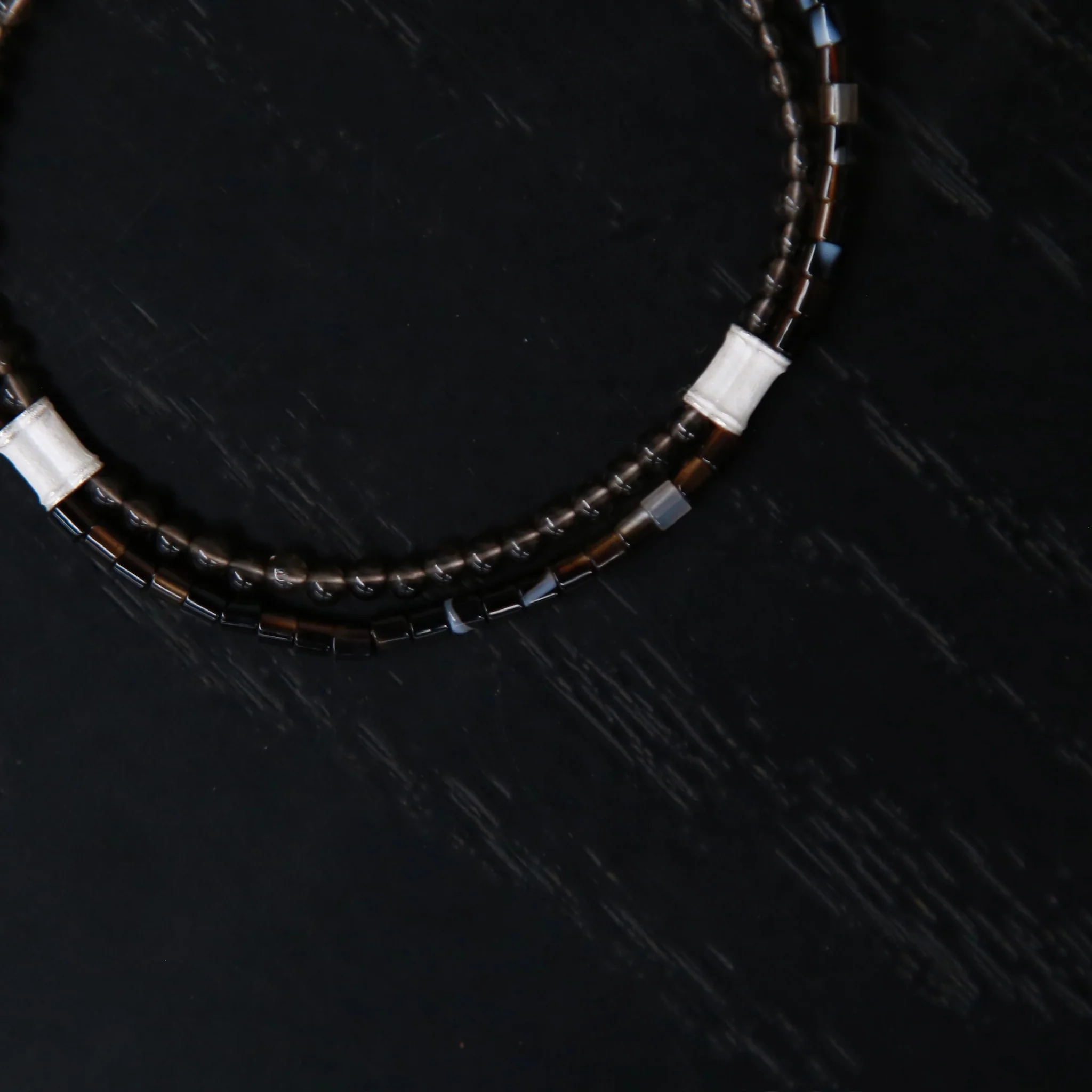 OLIO E ACETO Smoky Quartz and Agate Double Dangle Bracelet OLIO-OA13A17-ZY Brown/Silver - Image 3