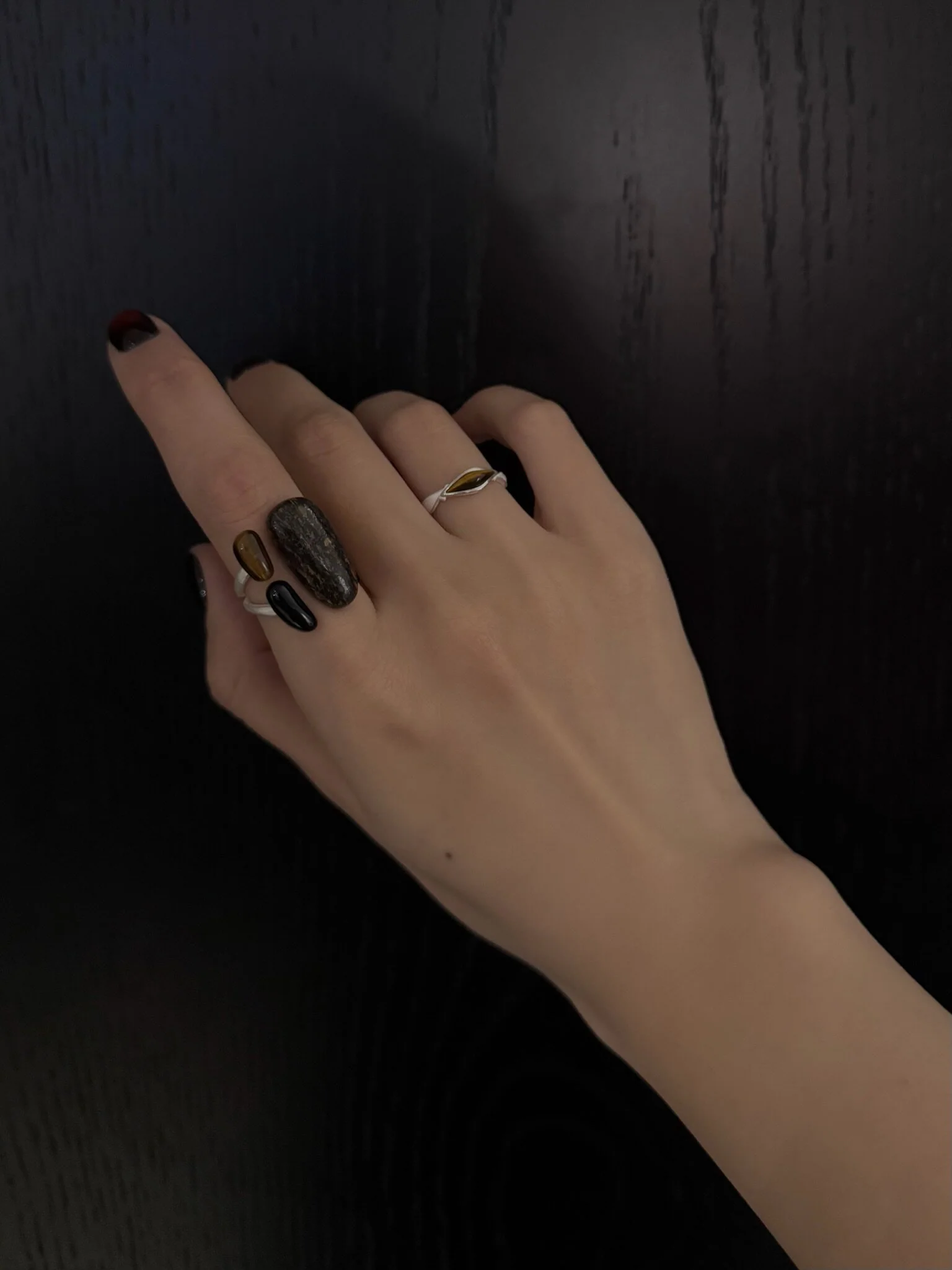 OLIO E ACETO Sterling Silver Antique Bronze Pyroxene/Grey Agate Dream Ring OLIO-OA14F01-SZZH Dark Brown/Brown/Black - Image 10
