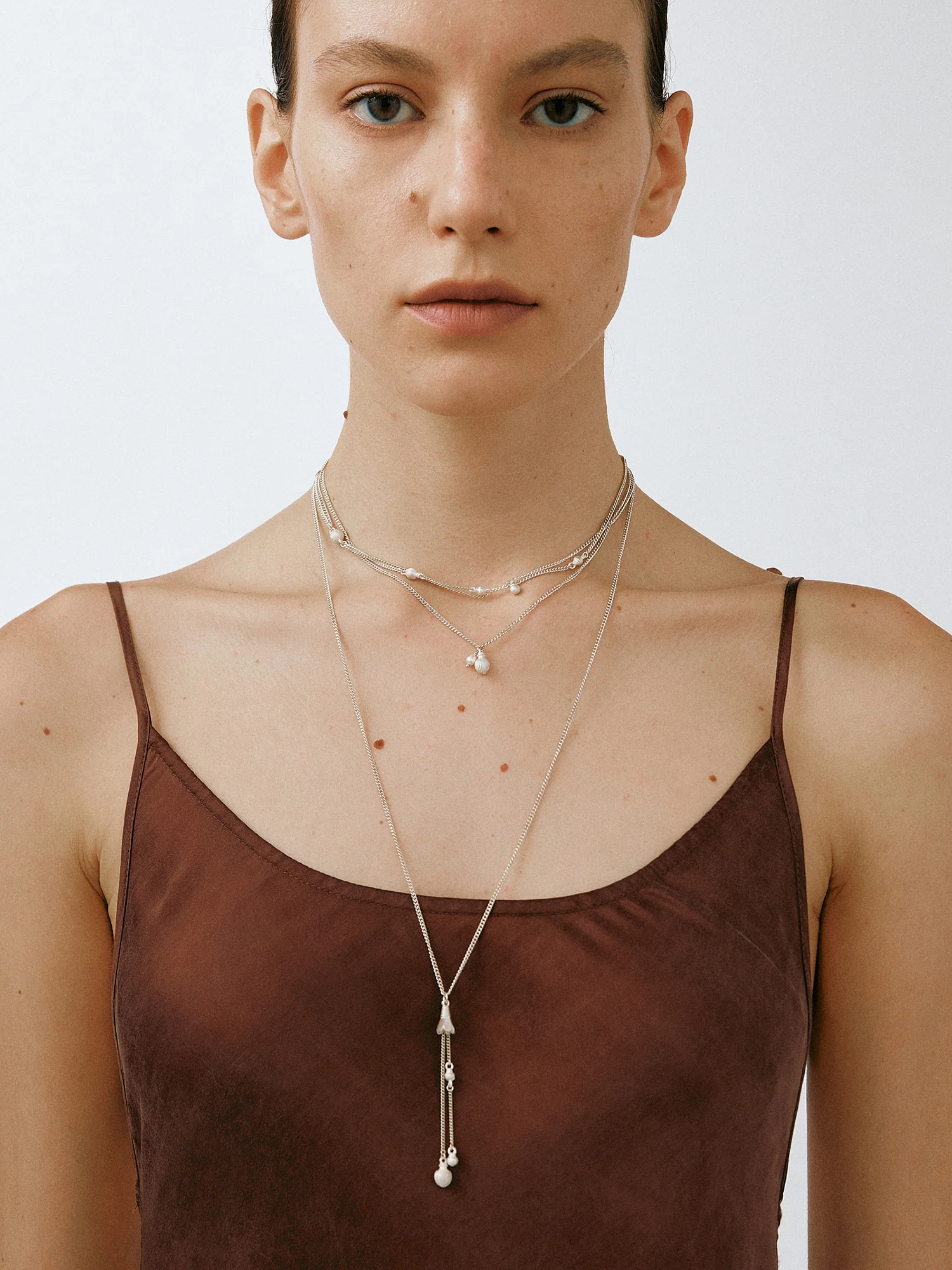 OLIO E ACETO Sterling Silver Flower Basket Tassel Long Necklace OLIO-OA13N16-YIN Silver - Image 8