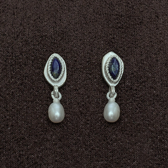 OLIO E ACETO Sterling Silver Lapis Lazuli/Red Snakeskin Jade Pearl Pendant Earrings OLIO-OA13E05-YZZL-F Blue