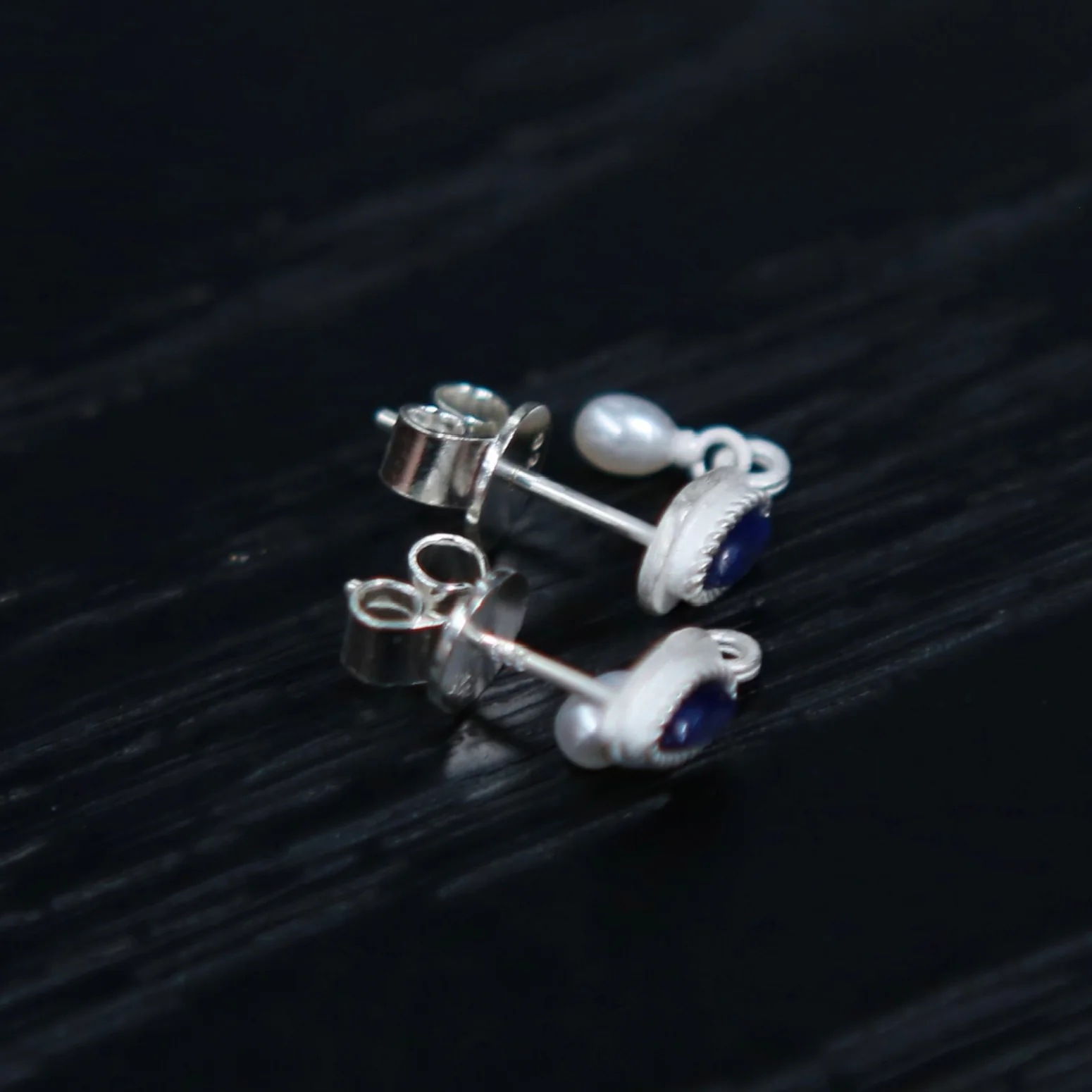 OLIO E ACETO Sterling Silver Lapis Lazuli/Red Snakeskin Jade Pearl Pendant Earrings OLIO-OA13E05-YZZL-F Blue - Image 2
