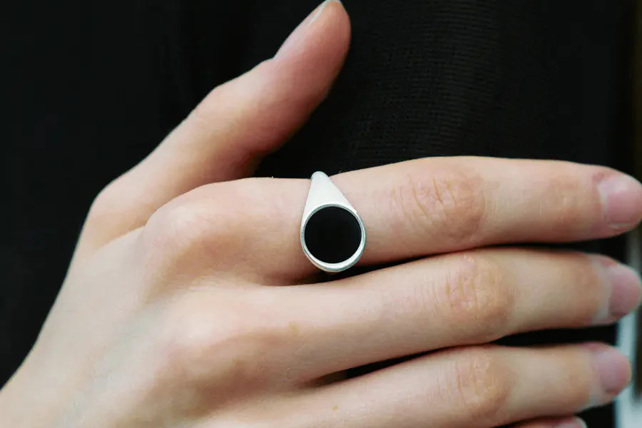 OLIO E ACETO Sterling Silver Onyx Lake Ring OA09F09 - Image 5