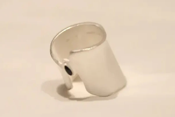 OLIO E ACETO Sterling Silver Onyx Wide Ring OA09F13 - Image 3