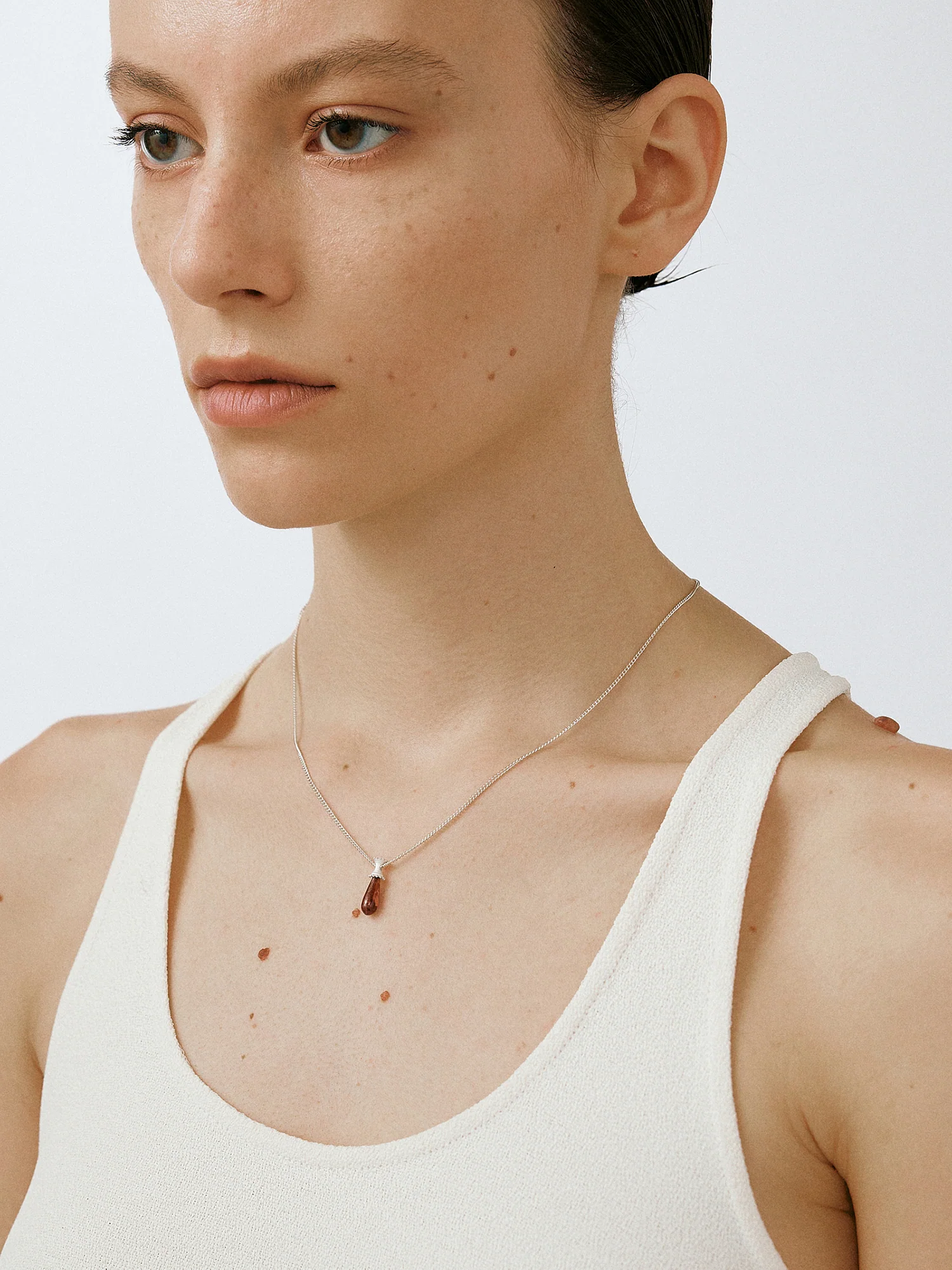 OLIO E ACETO Sterling Silver Quartzite/Lapis Lazuli/Red Snakeskin Jade Morning Dew Pendant Necklace OLIO-OA13N01-YH Red - Image 8