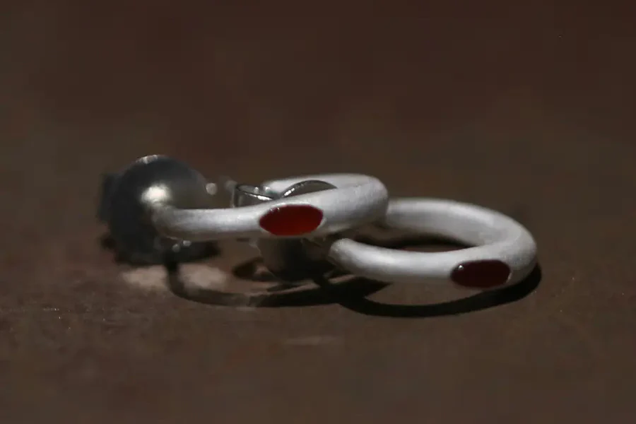 OLIO E ACETO Sterling Silver Red Lake Beach Small Earrings OA09E10 POEA11