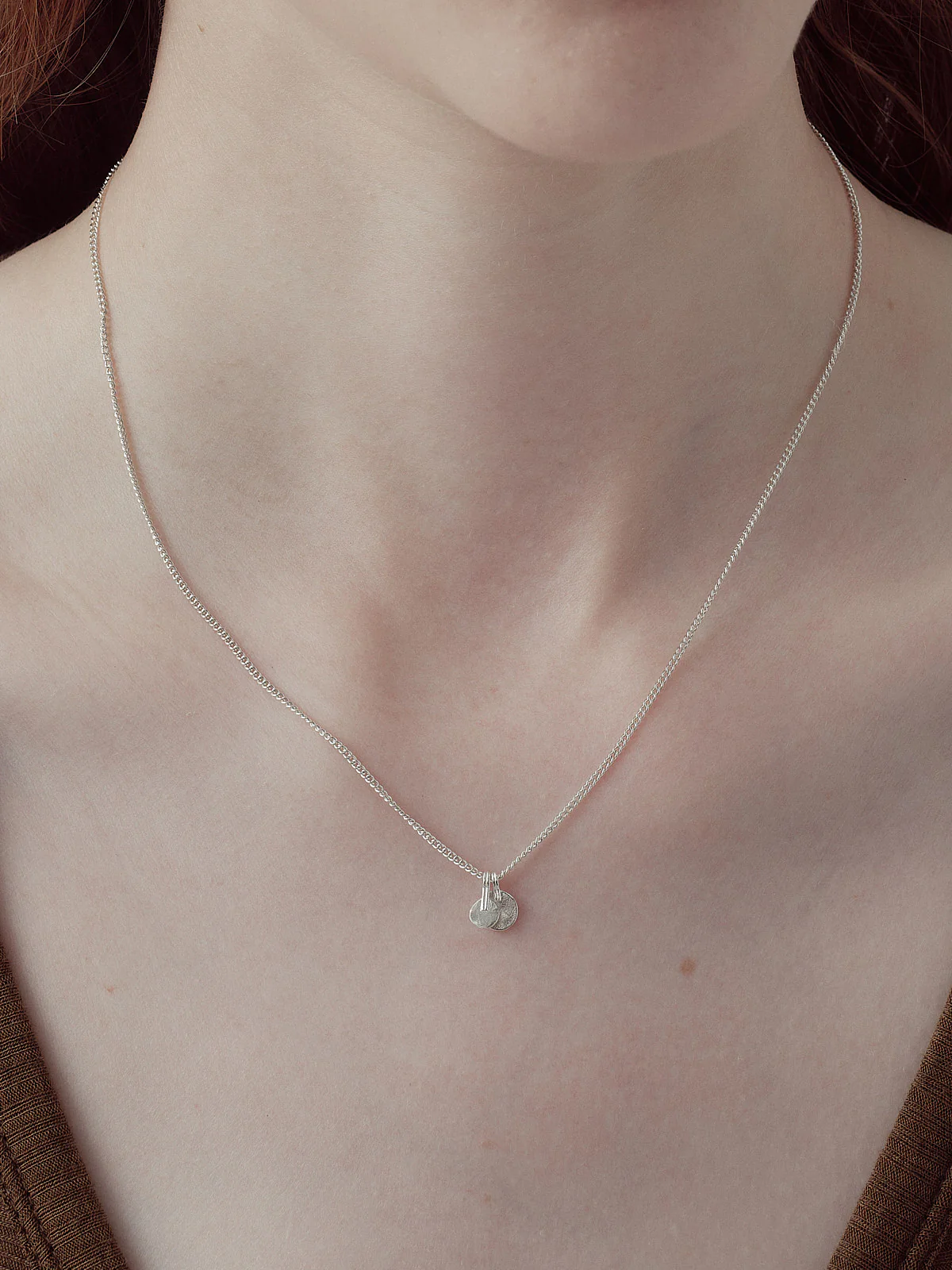 OLIO E ACETO Sterling Silver Round Mirror Pendant Necklace OLIO-OA14N19-YIN Silver - Image 4
