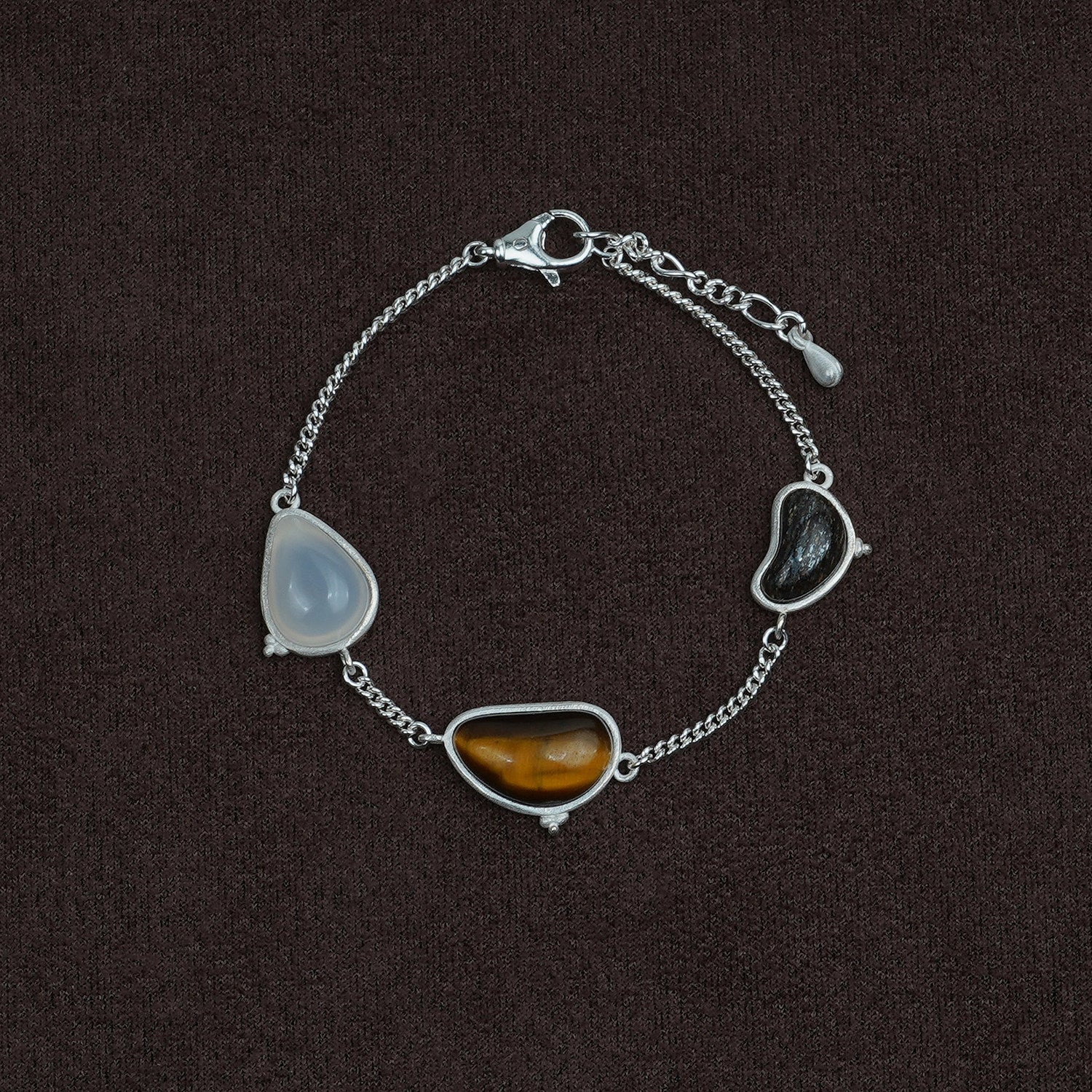 OLIO E ACETO Sterling Silver Secret Realm Multi-Pendant Bracelet OLIO-OA14A01-YZSZB Silver/Brown/Dark Brown/White
