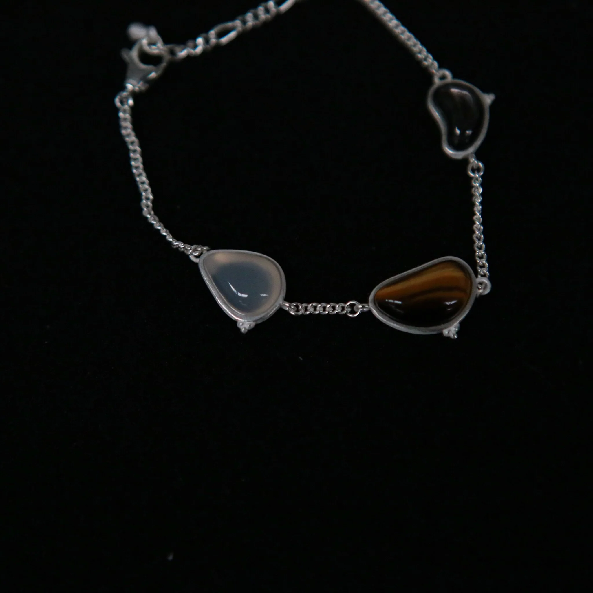 OLIO E ACETO Sterling Silver Secret Realm Multi-Pendant Bracelet OLIO-OA14A01-YZSZB Silver/Brown/Dark Brown/White - Image 3