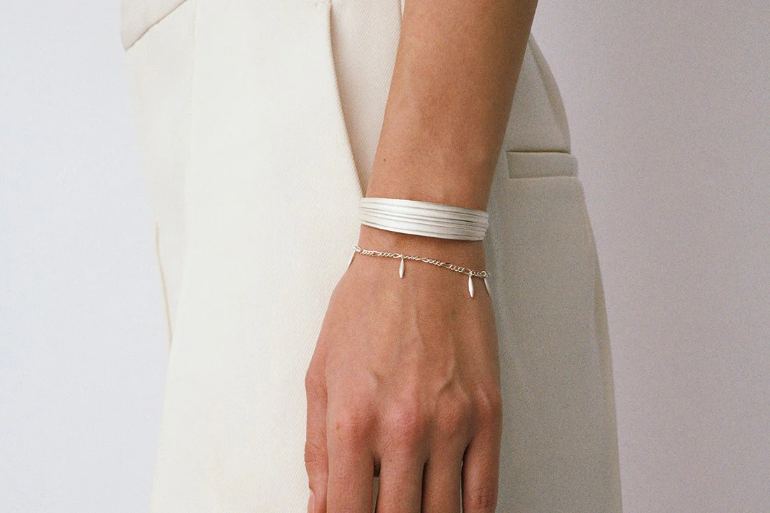 OLIO E ACETO sterling silver shell pattern thin bracelet OA10A11 - Image 3