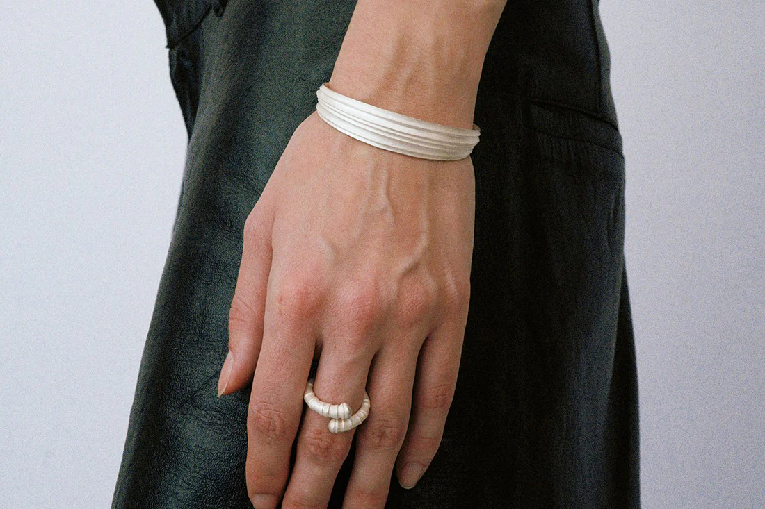 OLIO E ACETO sterling silver shell pattern thin bracelet OA10A11 - Image 7