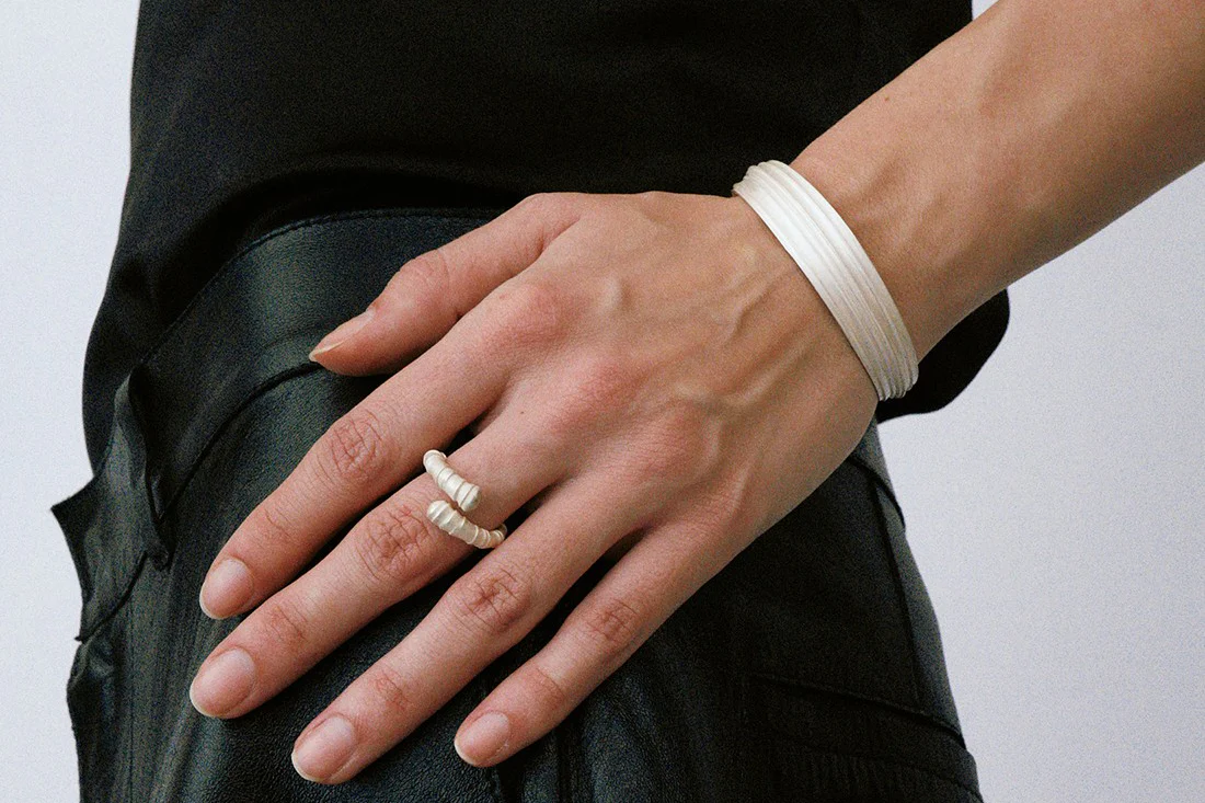 OLIO E ACETO sterling silver shell pattern thin bracelet OA10A11 - Image 8