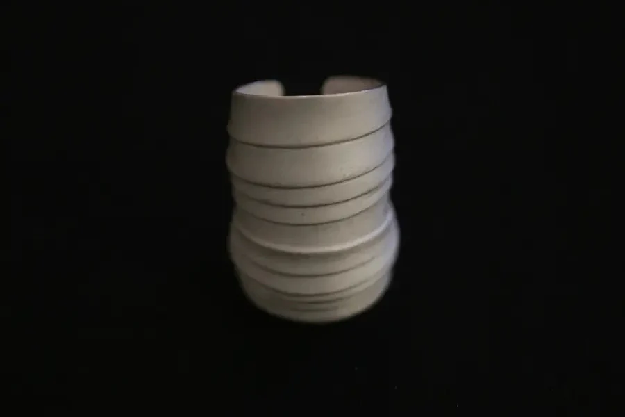 OLIO E ACETO sterling silver shell pattern wide ring OA10F17