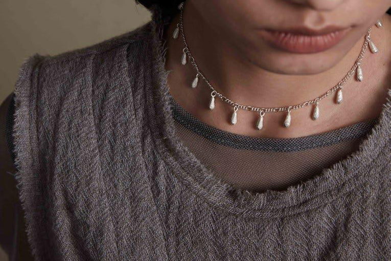 OLIO E ACETO Sterling Silver Teardrop Choker OA02N02 - Image 3