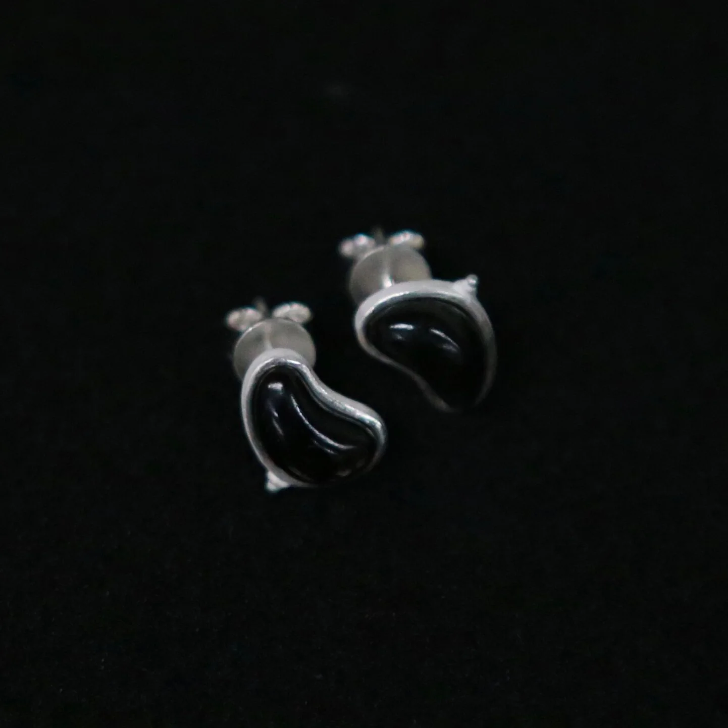 OLIO E ACETO Sterling Silver Tiger Eye/Golden Stone Earrings OLIO-OA14E04-HY (Black/Silver) - Image 2