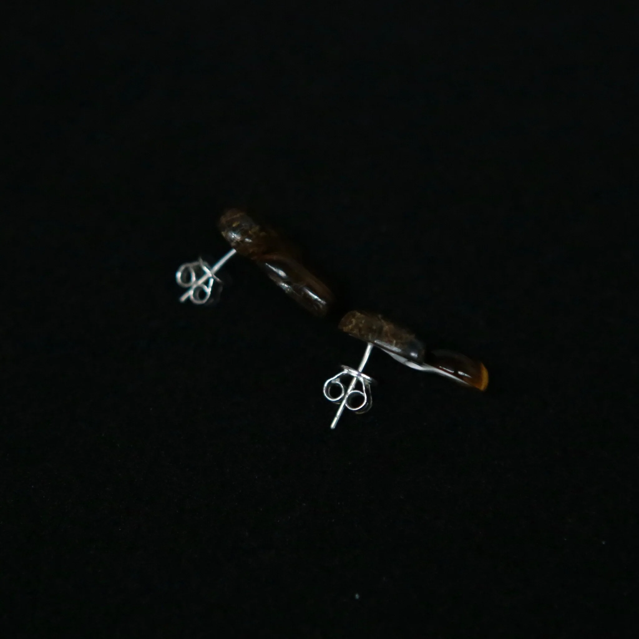 OLIO E ACETO Sterling Silver Tiger's Eye/Agate Glowing Earrings OLIO-OA14E08-SZZ Dark Brown/Brown - Image 3