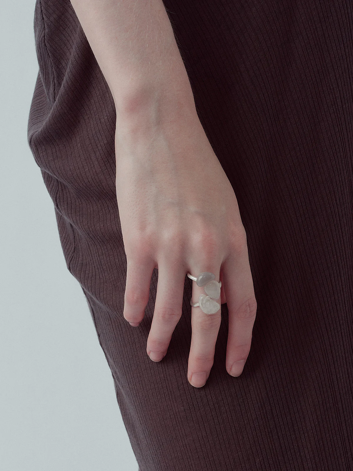 OLIO E ACETO Sterling Silver Tiger's Eye/Agate Shimmering Ring OLIO-OA14F04-HB Grey/White (OA14F03) - Image 8