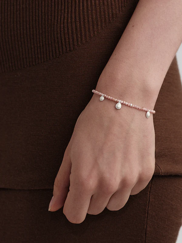 OLIO E ACETO Tanabata Special Collection Sterling Silver Rhodonite Beaded Pendant Bracelet OLIO-OA13A20-YH - Image 4