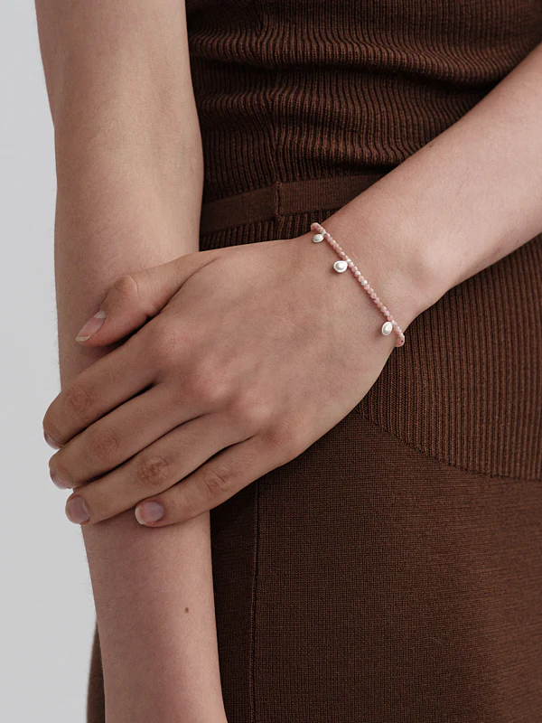 OLIO E ACETO Tanabata Special Collection Sterling Silver Rhodonite Beaded Pendant Bracelet OLIO-OA13A20-YH - Image 7