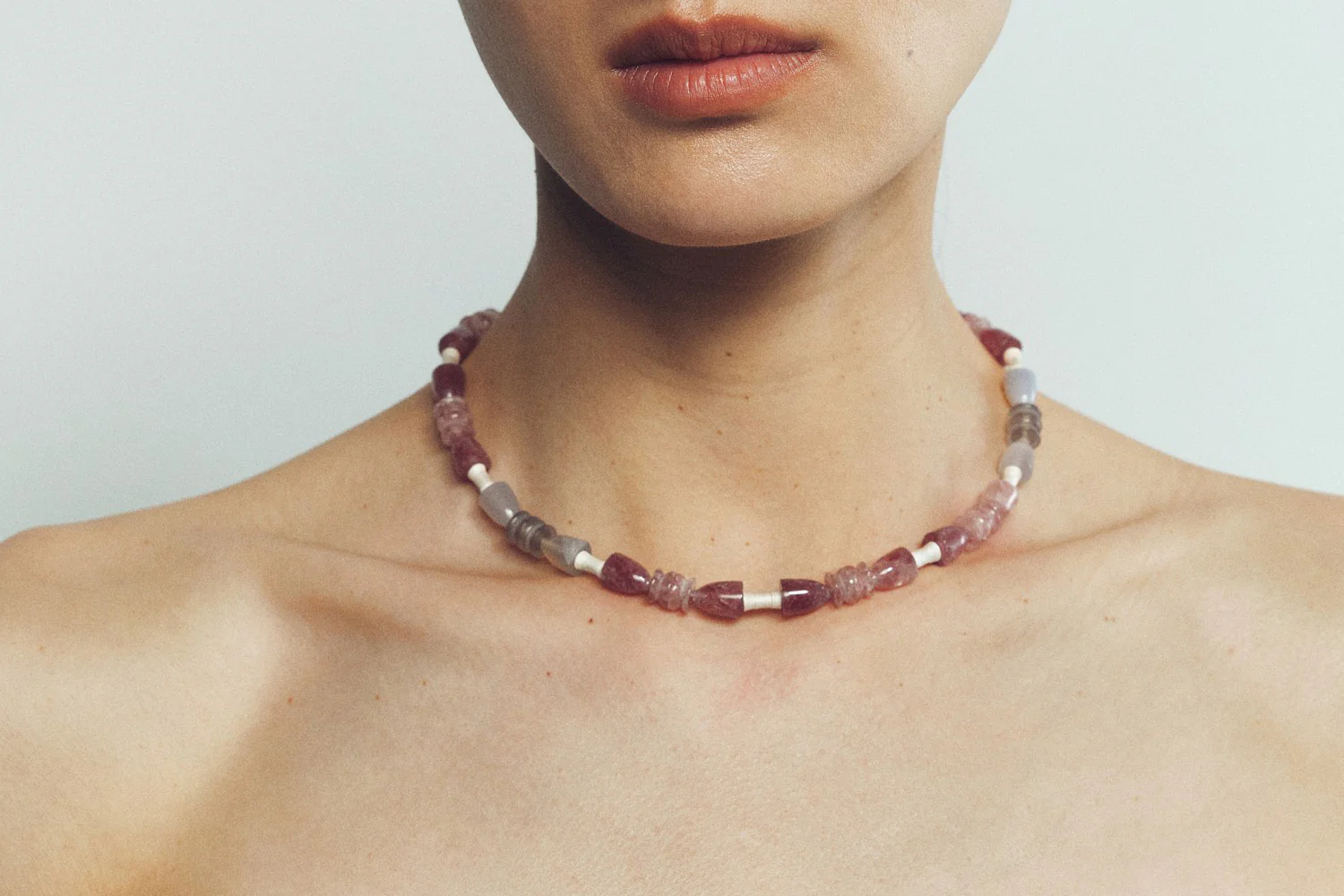 OLIO E ACETO Tanabata Special Series Agate Strawberry Crystal Fruit Necklace OLIO-OA11N23-YIN-F Silver - Image 6