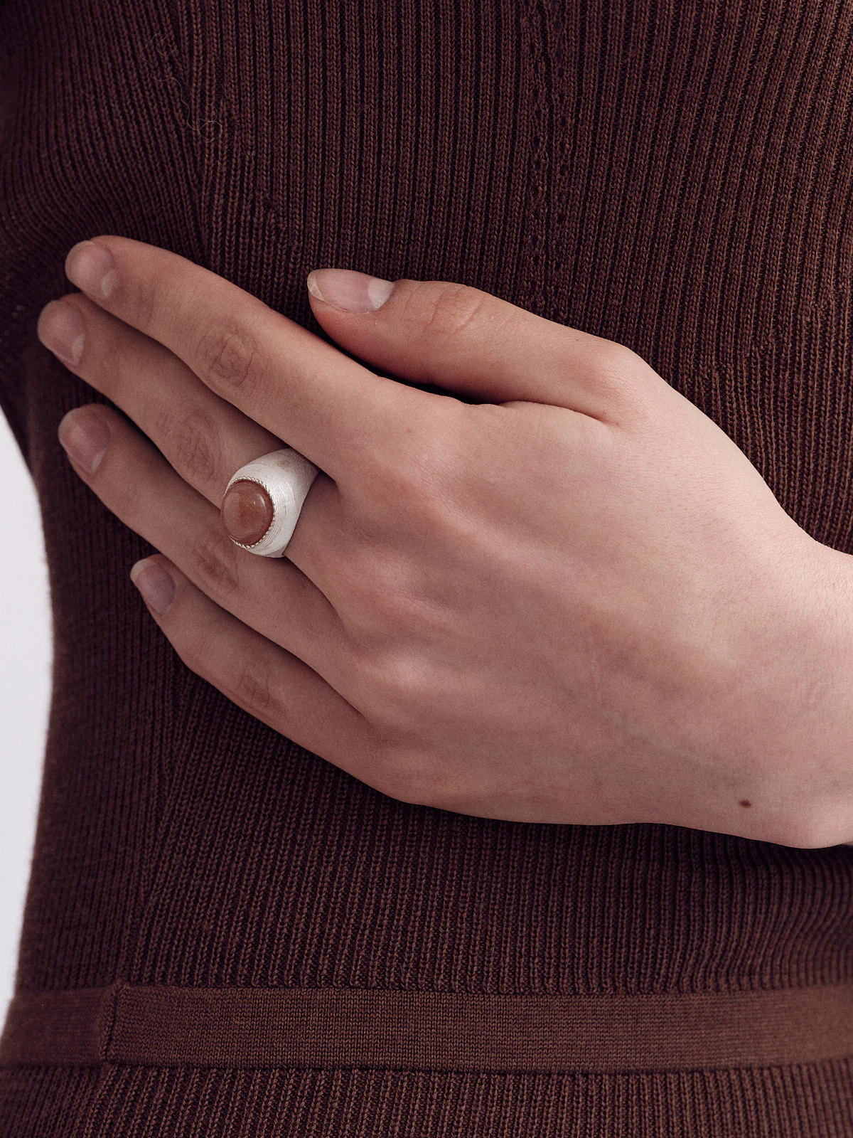 OLIO E ACETO Tanabata Special Series Sterling Silver Orange Moonlight Flower Garden Ring OLIO-OA13F17-YFC Silver/Pink Orange - Image 5